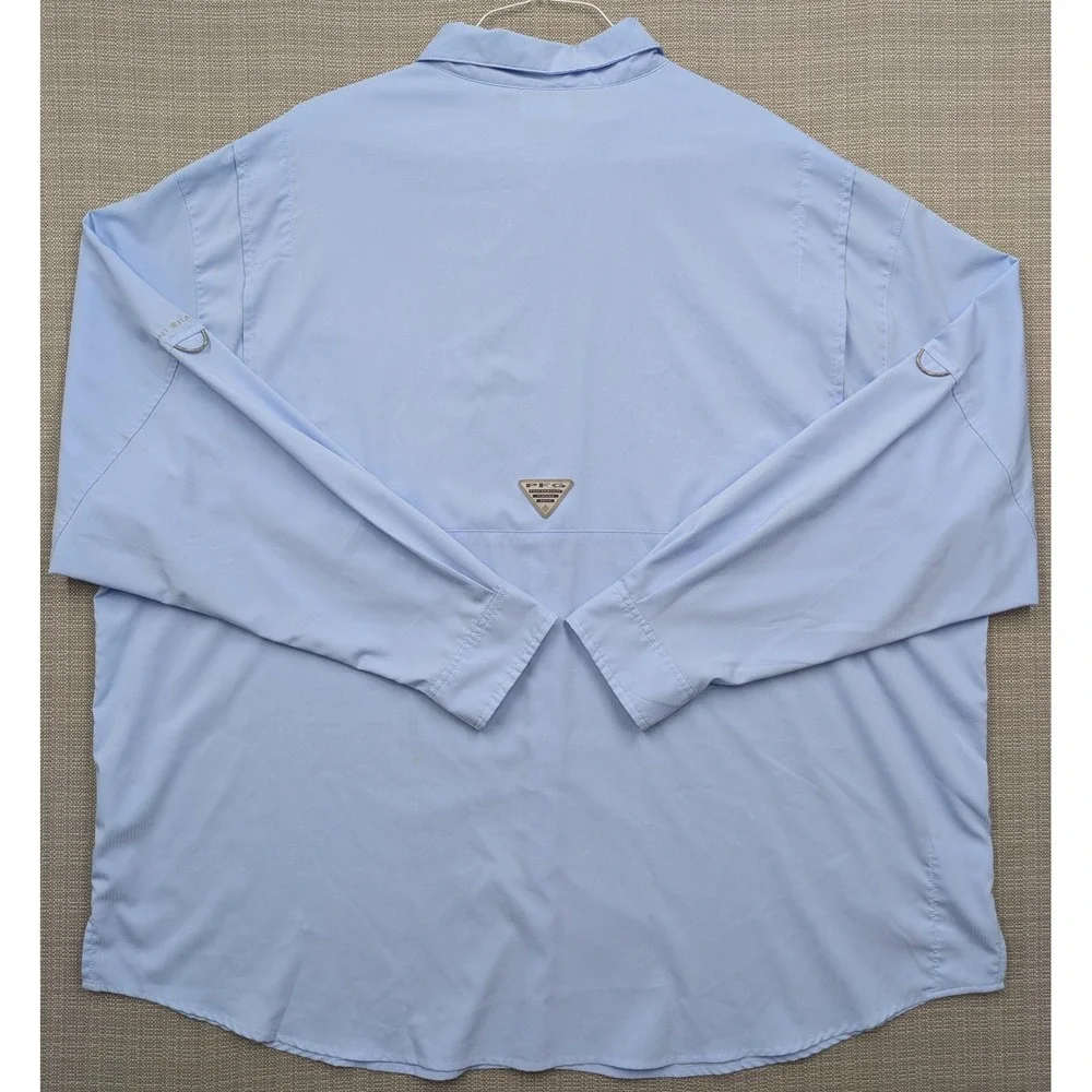 Columbia PFG Tamiami Shirt Mens 4XL Blue Long Sleeve Vented Fishing Button Up
